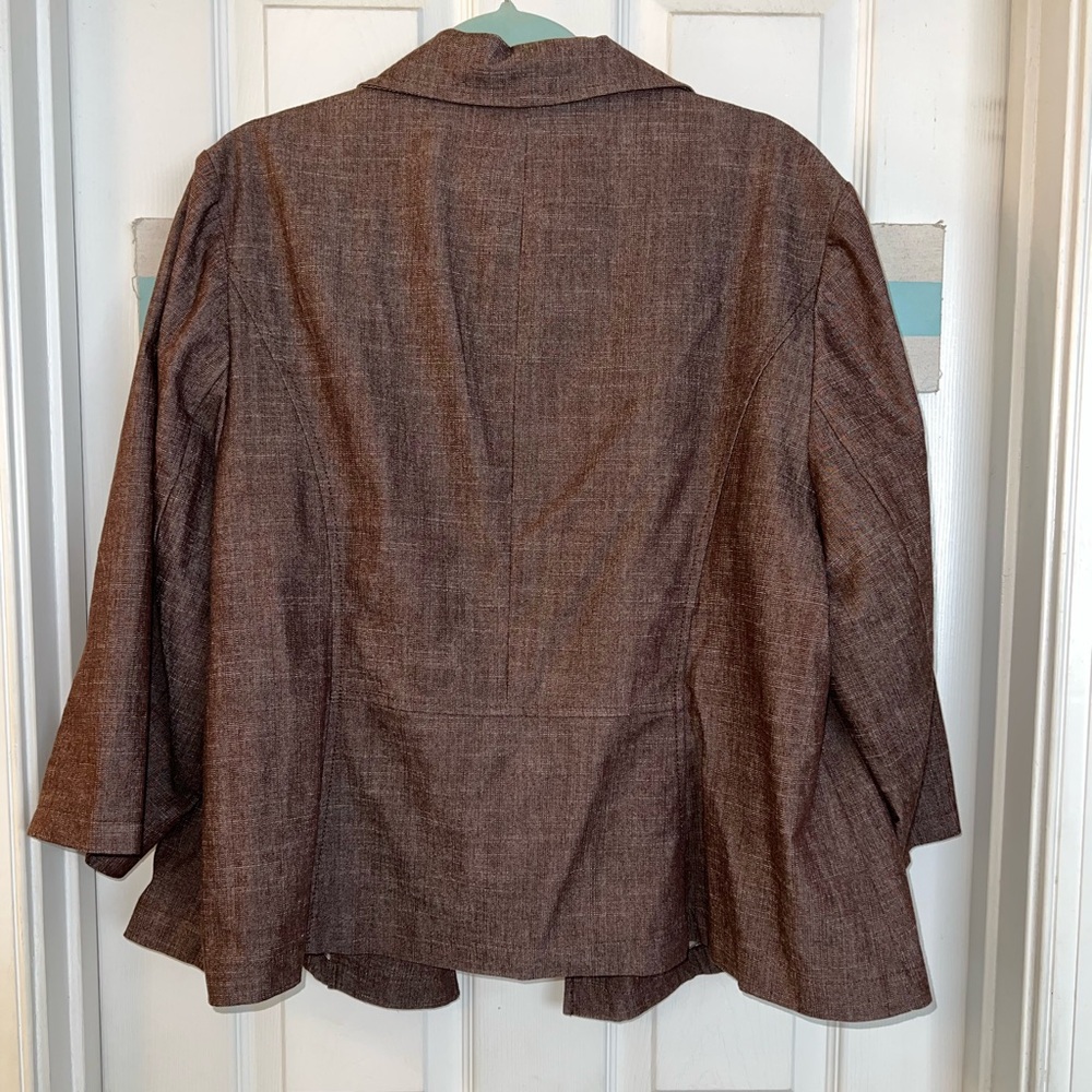 Dressbarn Woman Brown Denim Jacket Sz 3X - Picture 7 of 9